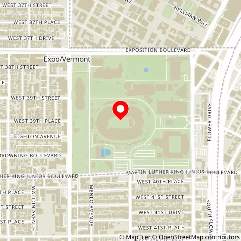 Map of Los Angeles Coliseum's location