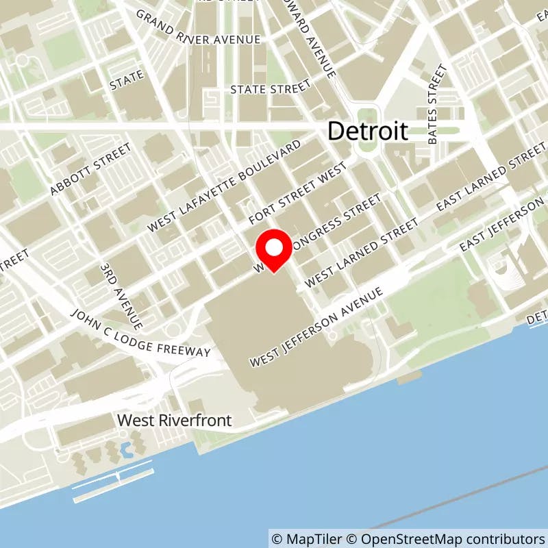 Map of Ford Field's location