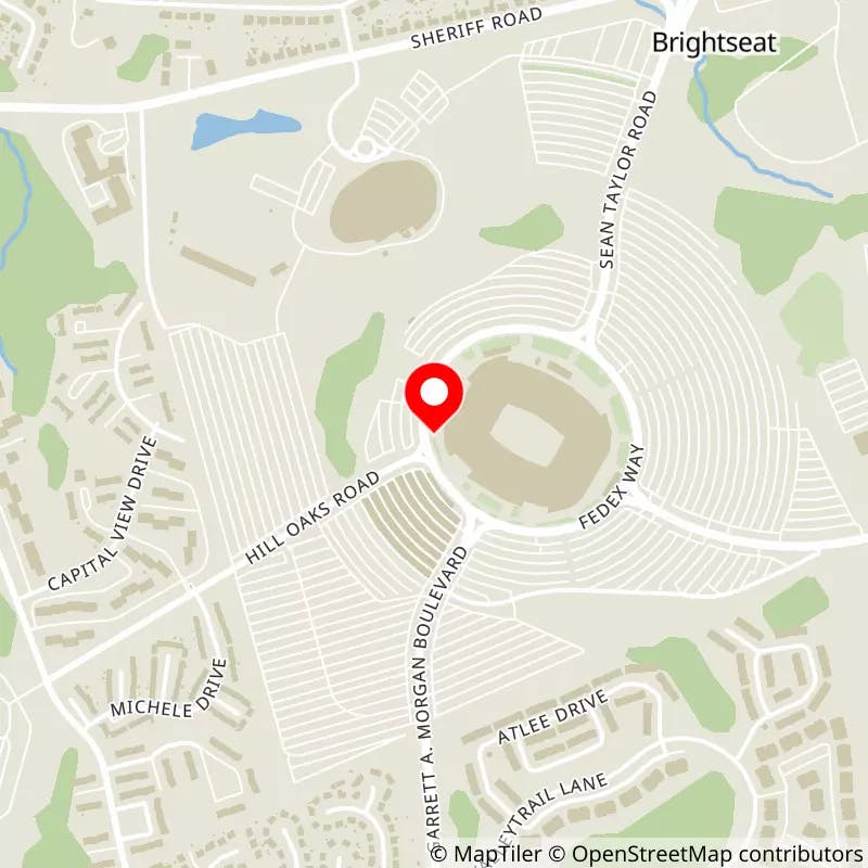 Map of FedExField's location