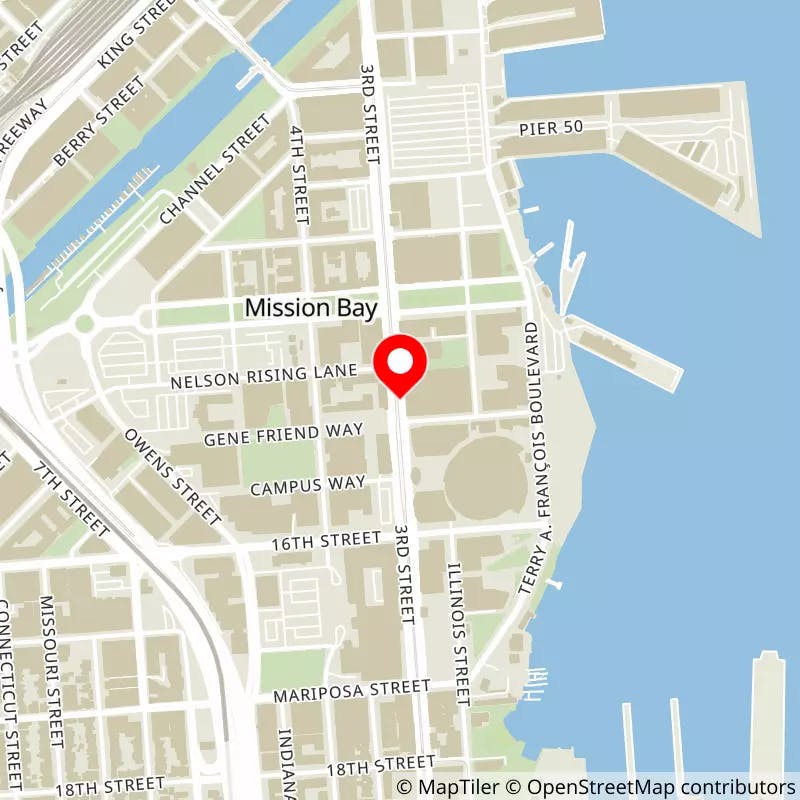Map of Chase Center's location