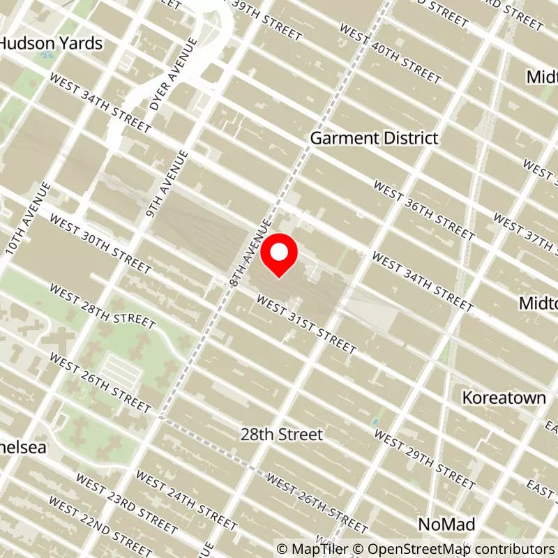Map of Madison Square Garden's location